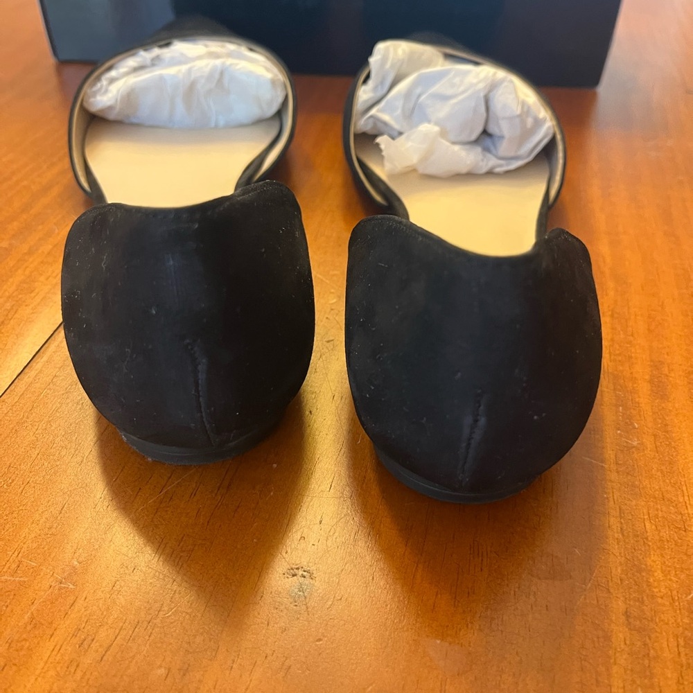 🟣🟣 Nine West Black Pointed-Toe D'Orsay Flats (size 8.5) - Picture 5 of 8